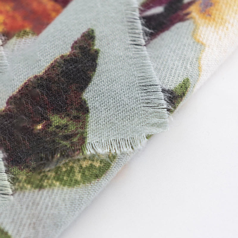 Écharpe enveloppante douce et chaude avec imprimé papillon et fleurs colorées et Buddha Stones pour l'automne et l'hiver