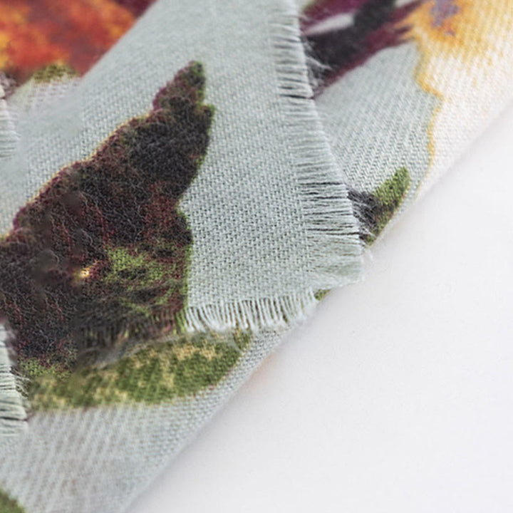 Écharpe enveloppante douce et chaude avec imprimé papillon et fleurs colorées et Buddha Stones pour l'automne et l'hiver