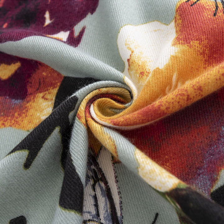 Écharpe enveloppante douce et chaude avec imprimé papillon et fleurs colorées et Buddha Stones pour l'automne et l'hiver