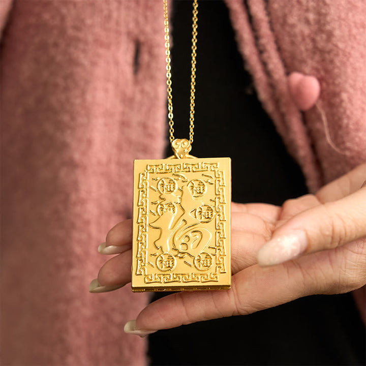 Collier pendentif en jade Hetian plaqué or avec Buddha Stones et dragon - image 5