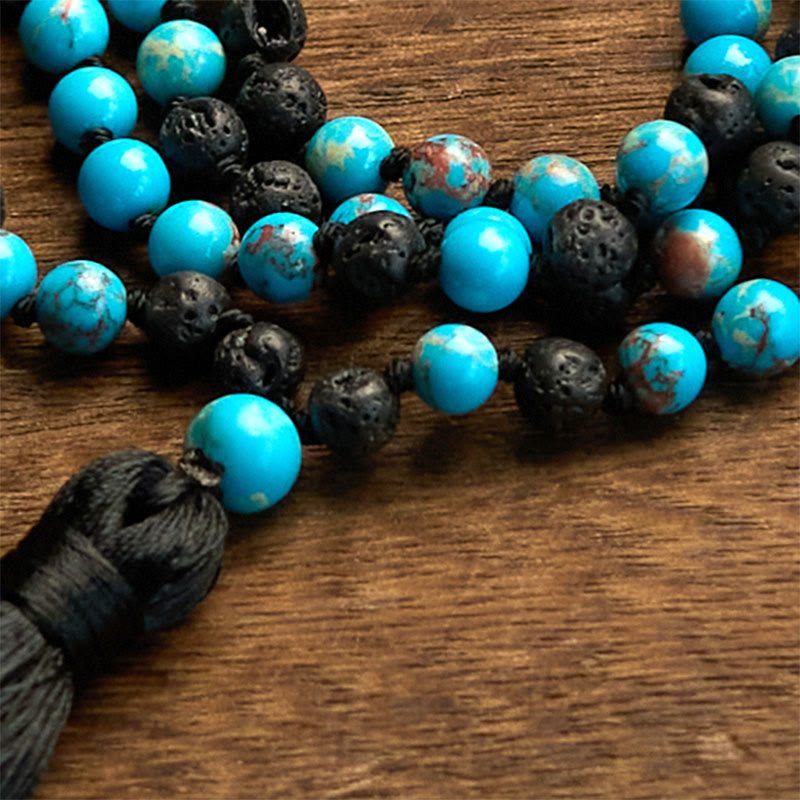 Buddha Stones Pierre Empereur Pierre de Lave Perles Gland Bonheur Colliers Pendentifs