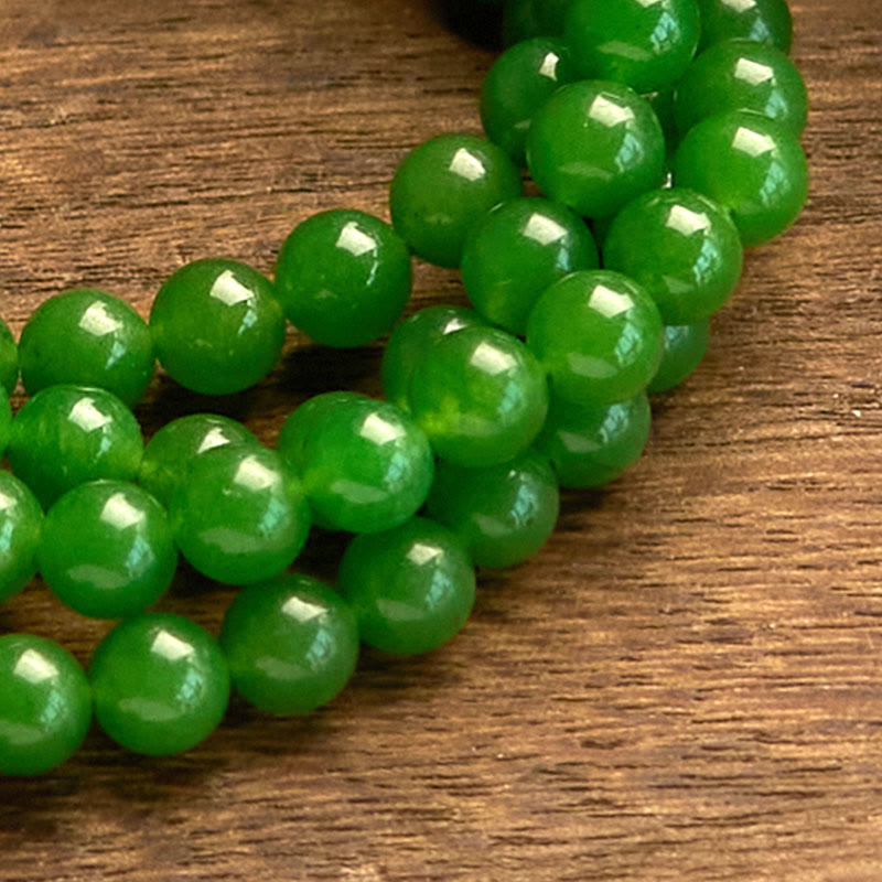 Bracelet porte-bonheur en jade cyan naturel avec 108 perles Mala Buddha Stones