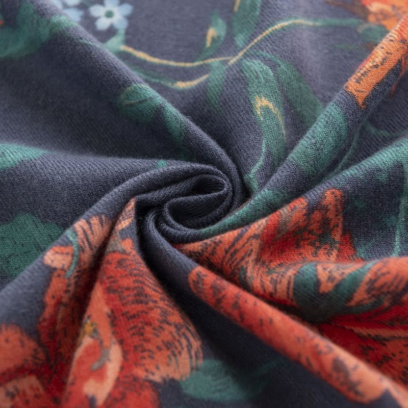 Écharpe enveloppante confortable et chaude avec motif imprimé de roses multiflores tibétaines en Buddha Stones pour l'automne et l'hiver