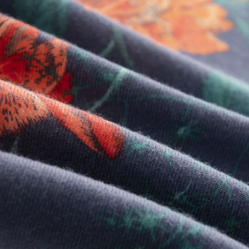 Écharpe enveloppante confortable et chaude avec motif imprimé de roses multiflores tibétaines en Buddha Stones pour l'automne et l'hiver - image 6