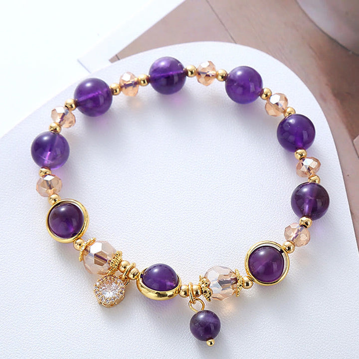 Bracelet de méditation en cristal géométrique améthyste naturelle Buddha Stones