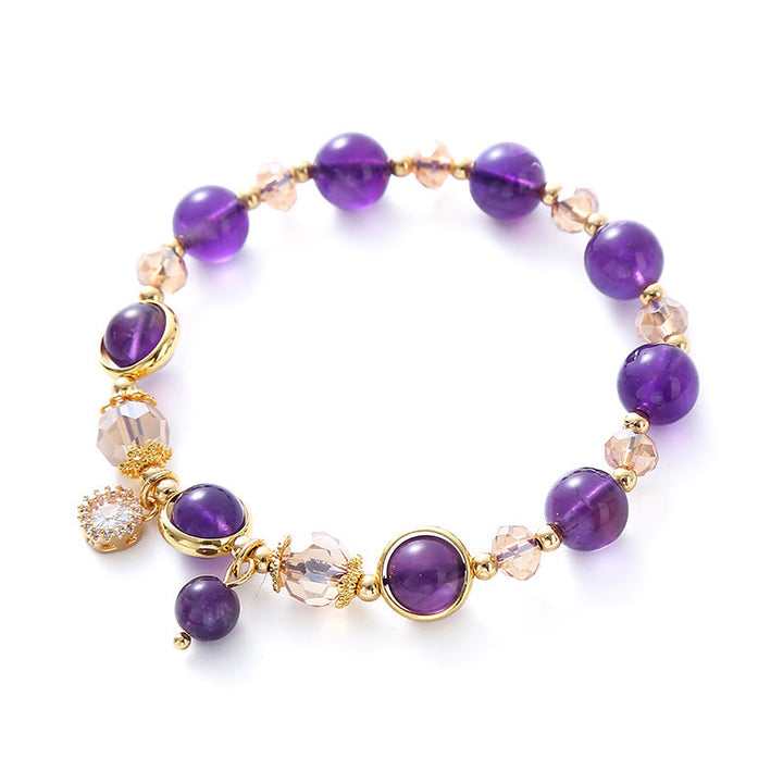 Bracelet de méditation en cristal géométrique améthyste naturelle Buddha Stones