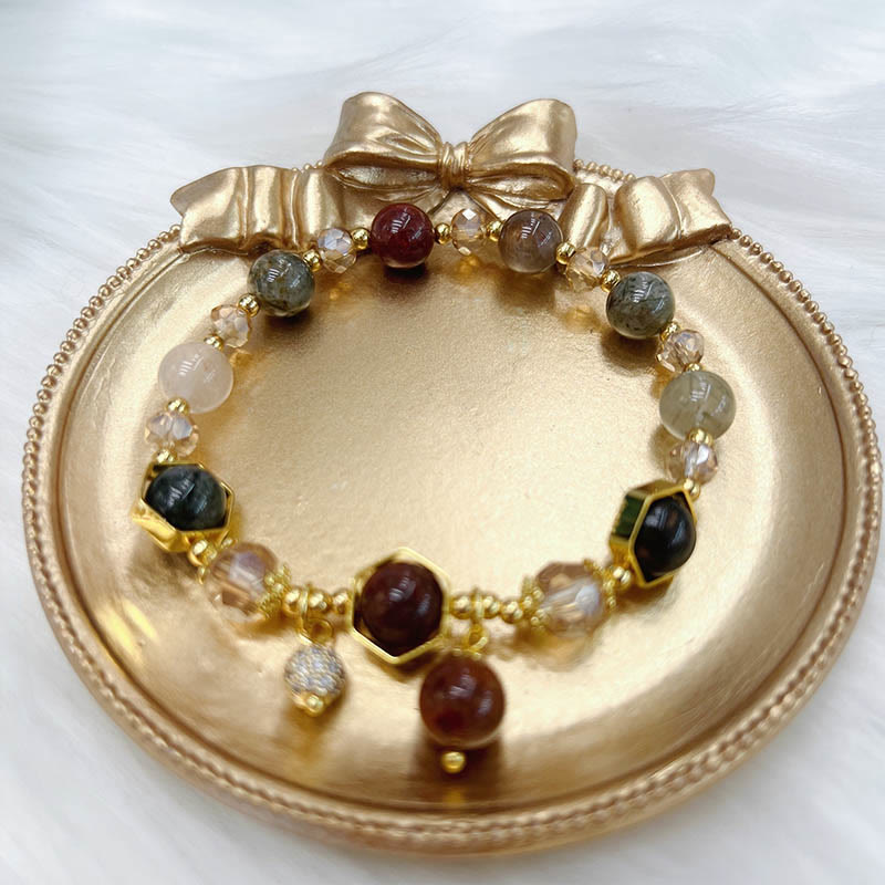 Bracelet de protection en quartz rutile améthyste de couleur naturelle Buddha Stones