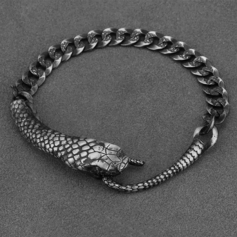 Bracelet de bénédiction de l'année du serpent en argent sterling Buddha Stones