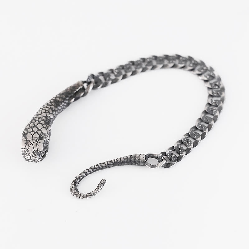 Bracelet de bénédiction de l'année du serpent en argent sterling Buddha Stones