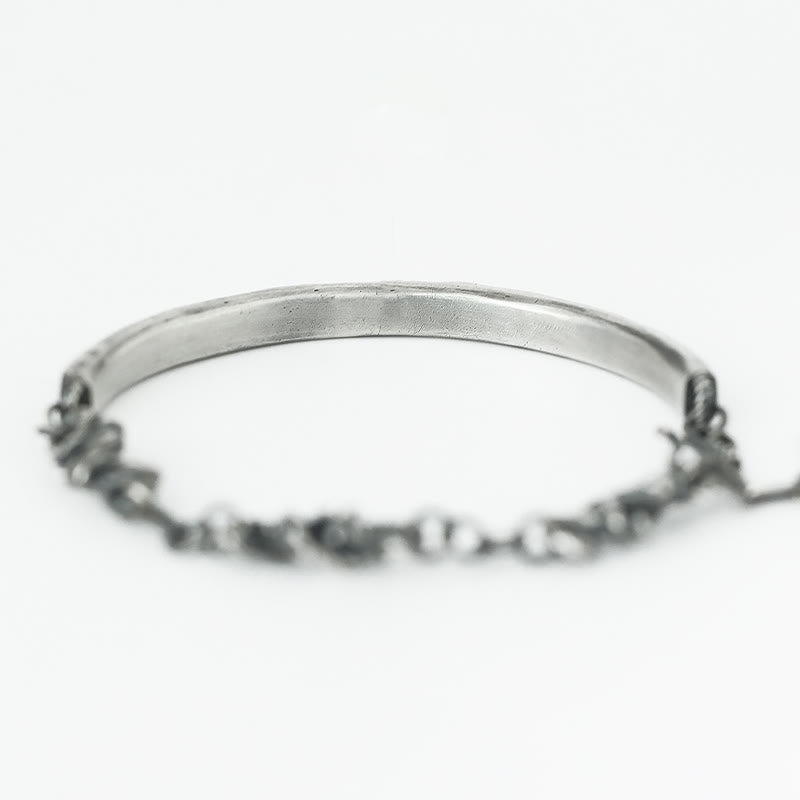 Bracelet demi-protection en argent sterling Buddha Stones et motif marteau et épines