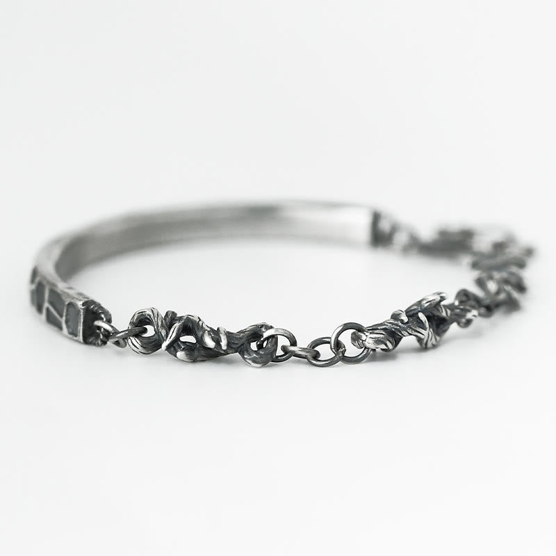 Bracelet demi-protection en argent sterling Buddha Stones et motif marteau et épines