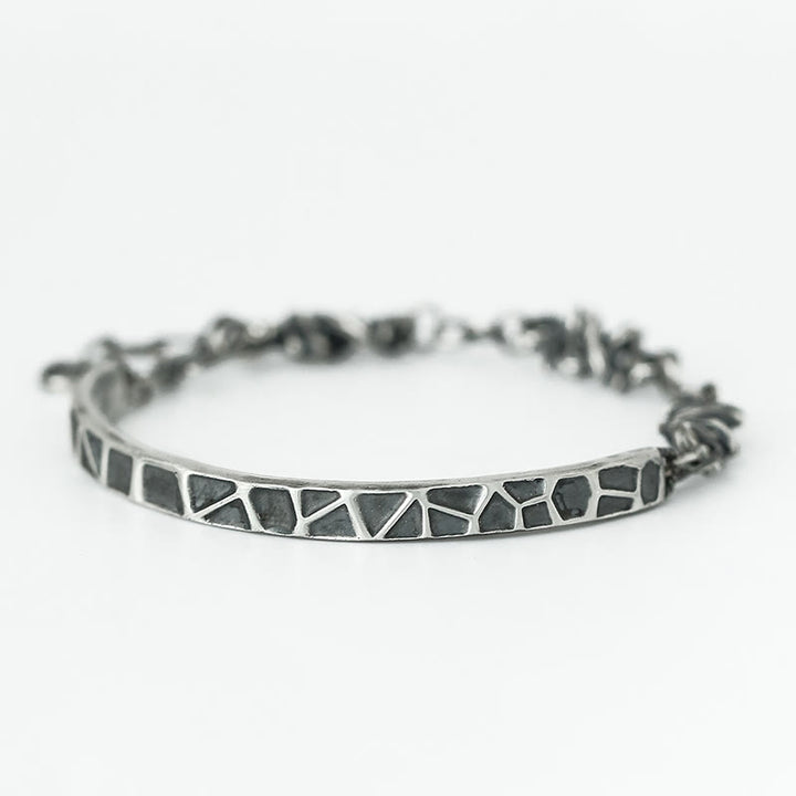 Bracelet demi-protection en argent sterling Buddha Stones et motif marteau et épines
