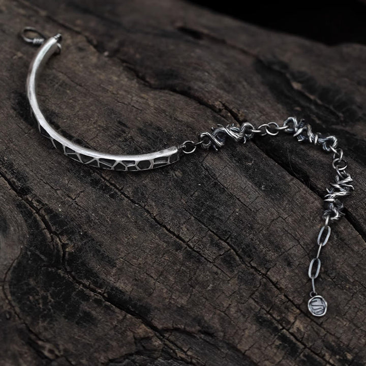 Bracelet demi-protection en argent sterling Buddha Stones et motif marteau et épines