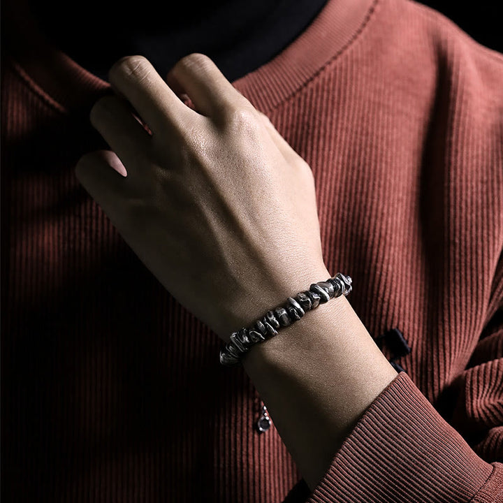 Bracelet de protection en argent sterling 999 Buddha Stones et petit changement de forme