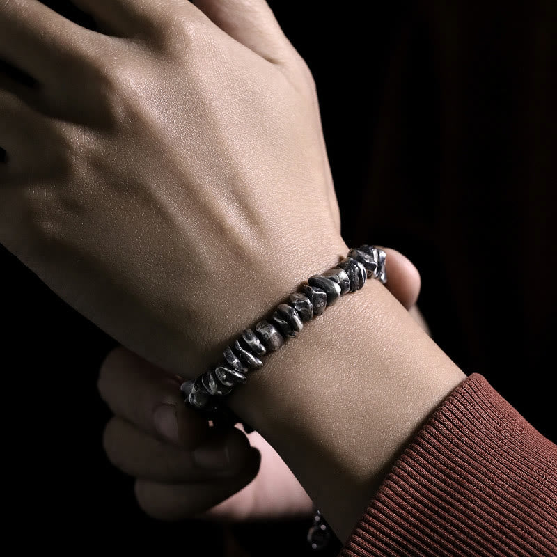 Bracelet de protection en argent sterling 999 Buddha Stones et petit changement de forme