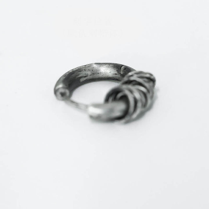 Boucles d'oreilles de protection martelées à la main en argent sterling 925 Buddha Stones  - image 10