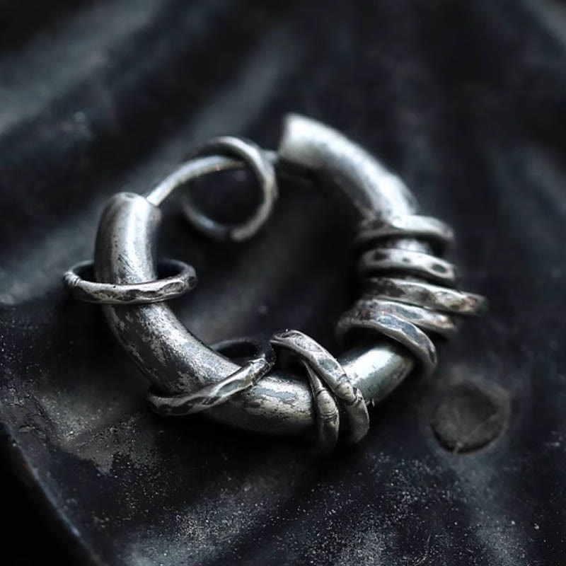 Boucles d'oreilles de protection martelées à la main en argent sterling 925 Buddha Stones  - image 6