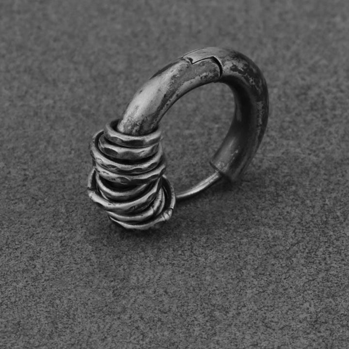 Boucles d'oreilles de protection martelées à la main en argent sterling 925 Buddha Stones