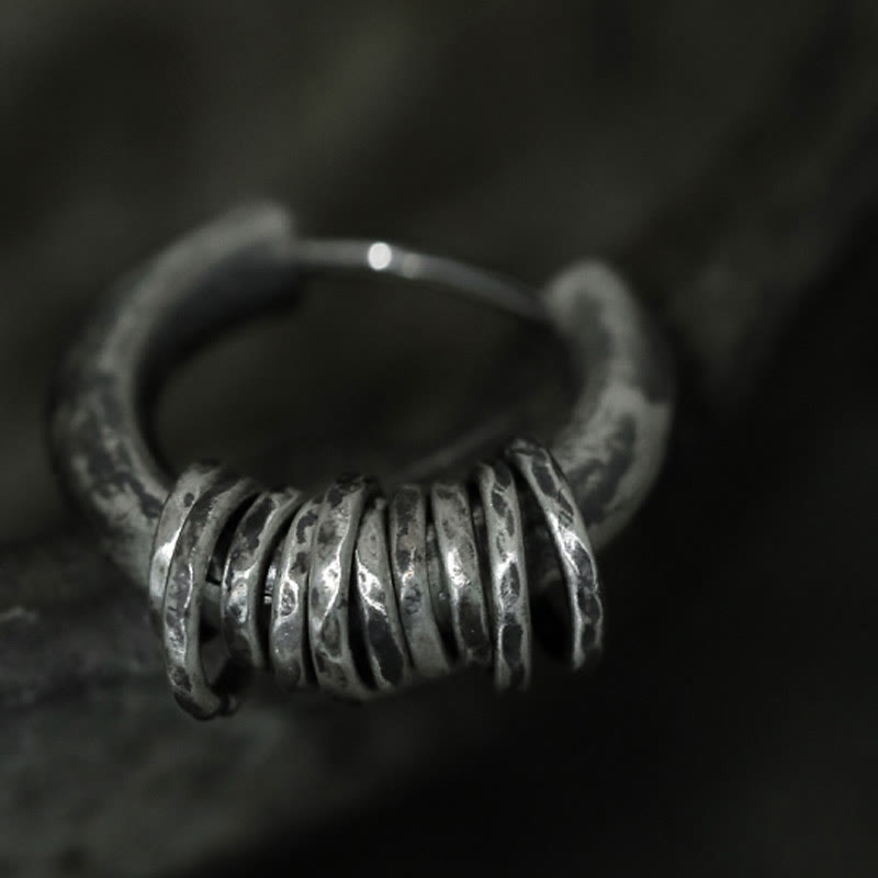 Boucles d'oreilles de protection martelées à la main en argent sterling 925 Buddha Stones  - image 16