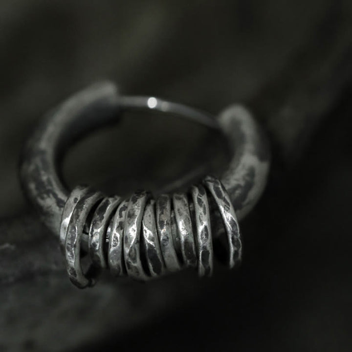 Boucles d'oreilles de protection martelées à la main en argent sterling 925 Buddha Stones  - image 16