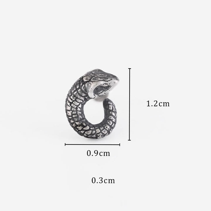 Boucles d'oreilles Buddha Stones en argent sterling 999, texture serpent, protection de l'année du serpent