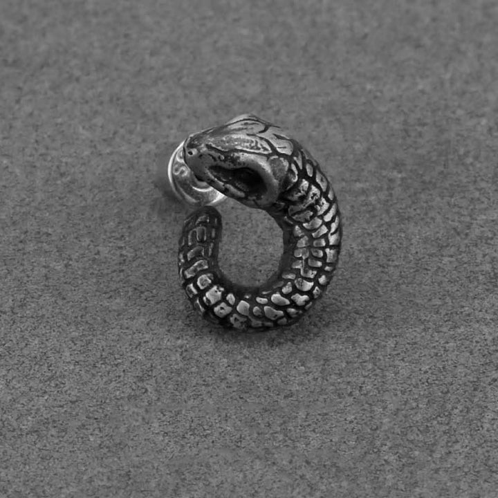 Boucles d'oreilles Buddha Stones en argent sterling 999, texture serpent, protection de l'année du serpent
