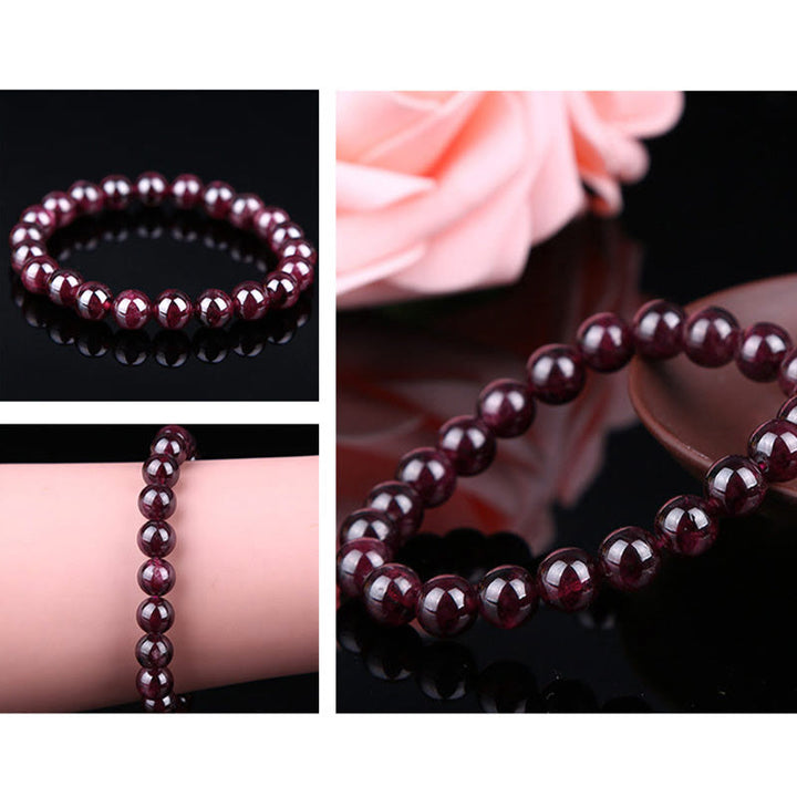 Bracelet Passion en perles de grenat naturel Buddha Stones - image 5