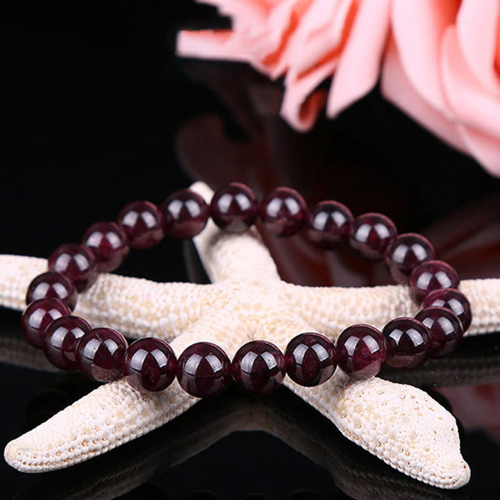 Bracelet Passion en perles de grenat naturel Buddha Stones - image 2