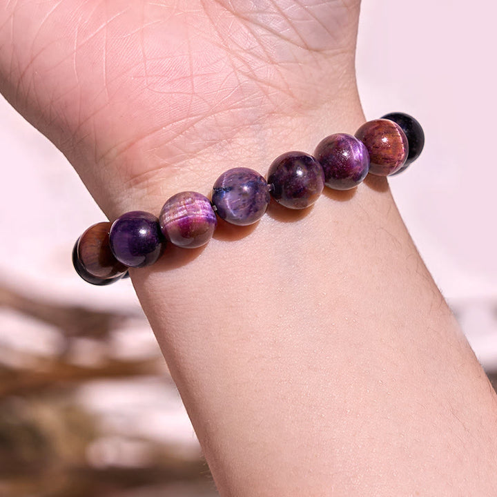 Bracelet de guérison et d'amour Keep Calm Purple de Buddha Stones