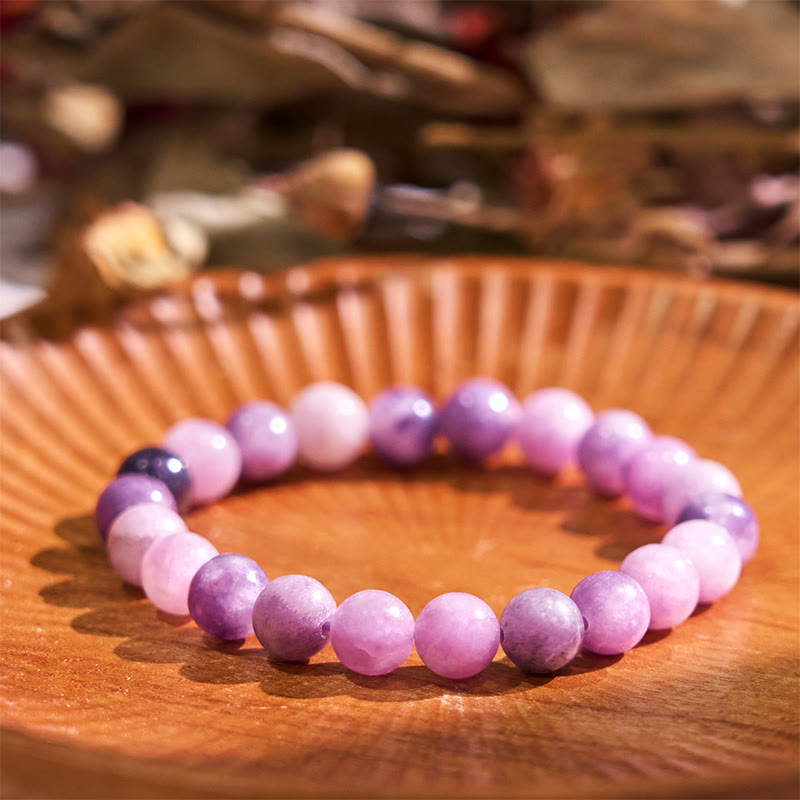 Bracelet de guérison et d'amour Keep Calm Purple de Buddha Stones