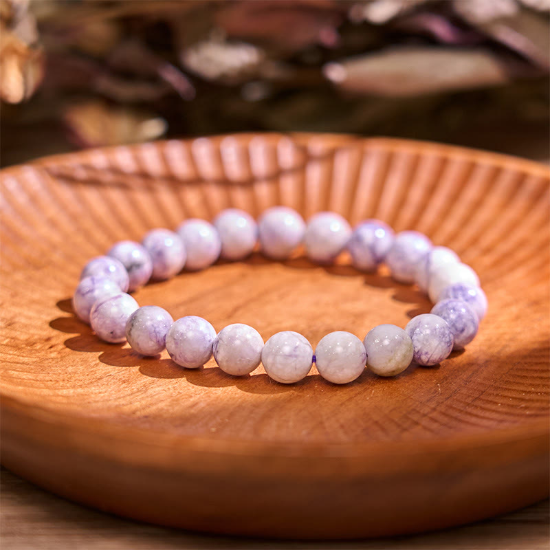 Bracelet de guérison et d'amour Keep Calm Purple de Buddha Stones