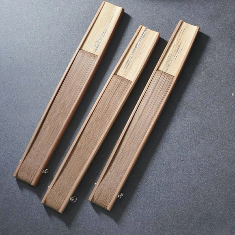 Éventail pliable en bambou avec Buddha Stones, lotus, libellule, pivoine, papillon, 22,5 cm