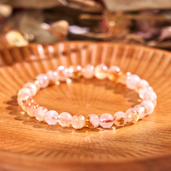 Bracelet de courage positif de la série de couleurs chaudes Buddha Stones stimulent la vitalité