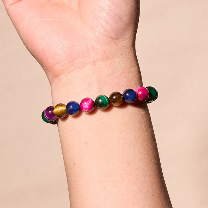 Bracelet de courage positif de la série de couleurs chaudes Buddha Stones stimulent la vitalité