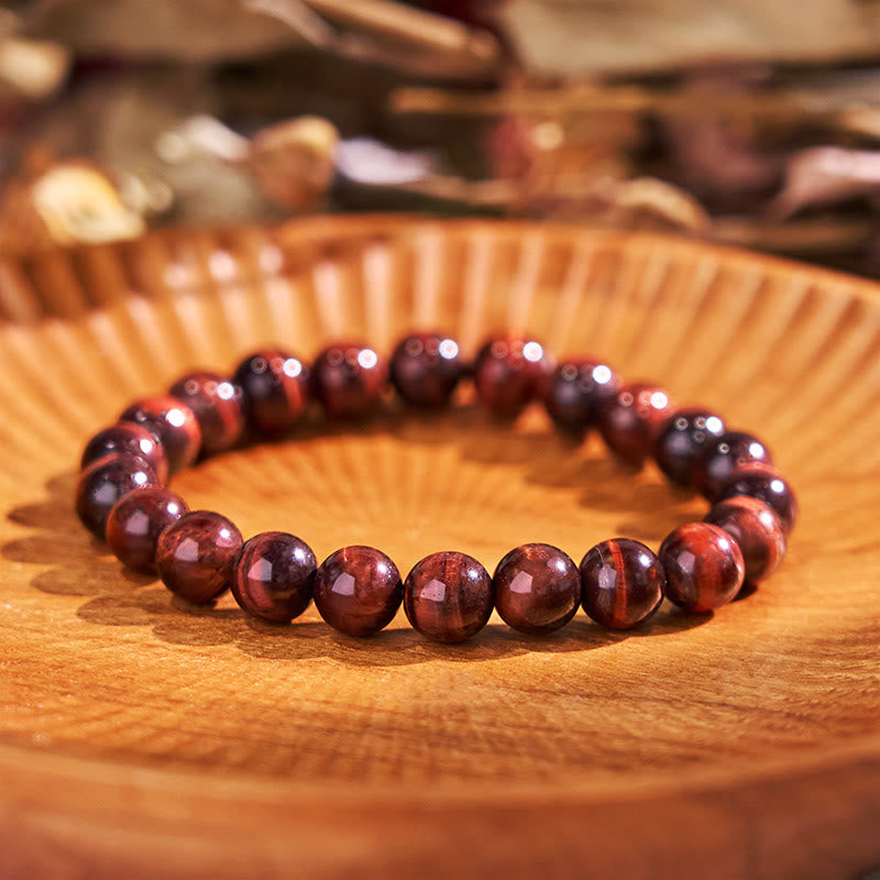 Bracelet de courage positif de la série de couleurs chaudes Buddha Stones stimulent la vitalité