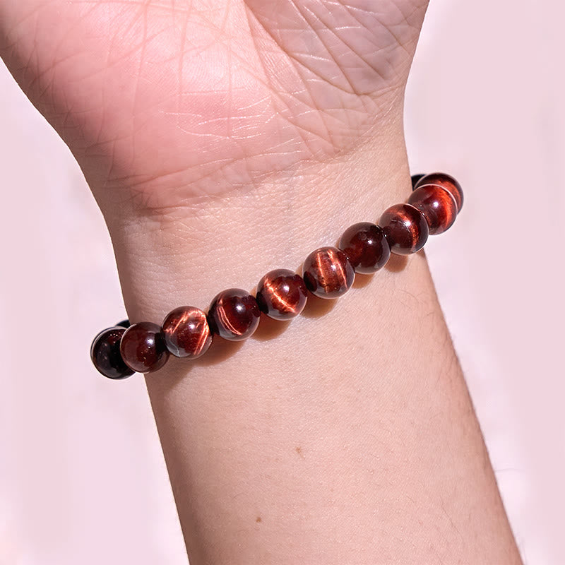 Bracelet de courage positif de la série de couleurs chaudes Buddha Stones stimulent la vitalité