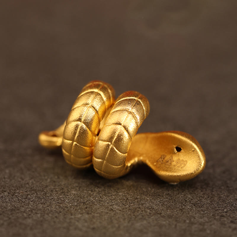 Bracelet tressé en corde de protection porte-bonheur fait main en or 999 avec motif de l'année du serpent - image 12