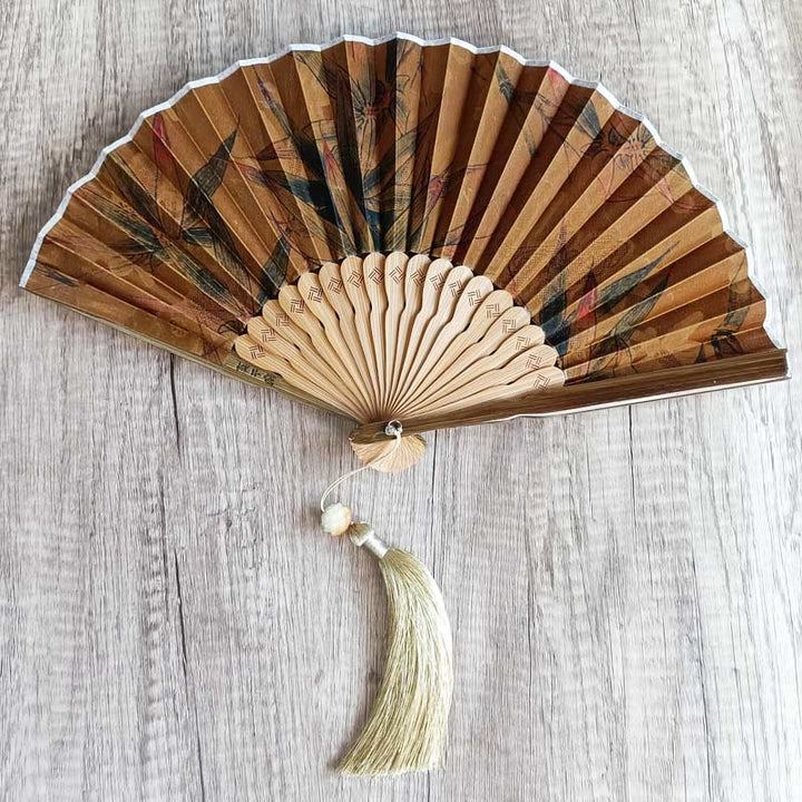 Buddha Stones de bambou en soie Xiangyunsha - Feuille de bambou 21 cm - image 12