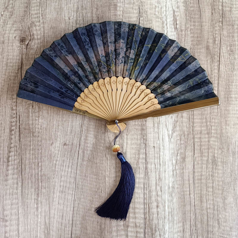 Buddha Stones de bambou en soie Xiangyunsha - Fleur bleue violette 21 cm - image 2