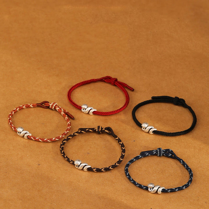 Bracelet tressé de protection en argent sterling 999 de Buddha Stones, fabriqué à la main, année du serpent - image 18