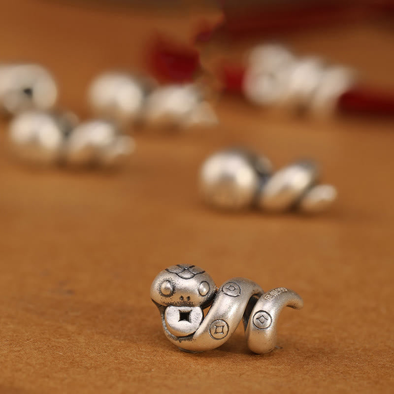 Bracelet tressé de protection en argent sterling 999 de Buddha Stones, fabriqué à la main, année du serpent - image 3