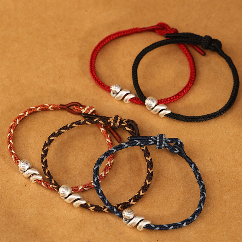 Bracelet tressé de protection en argent sterling 999 de Buddha Stones, fabriqué à la main, année du serpent - image 19
