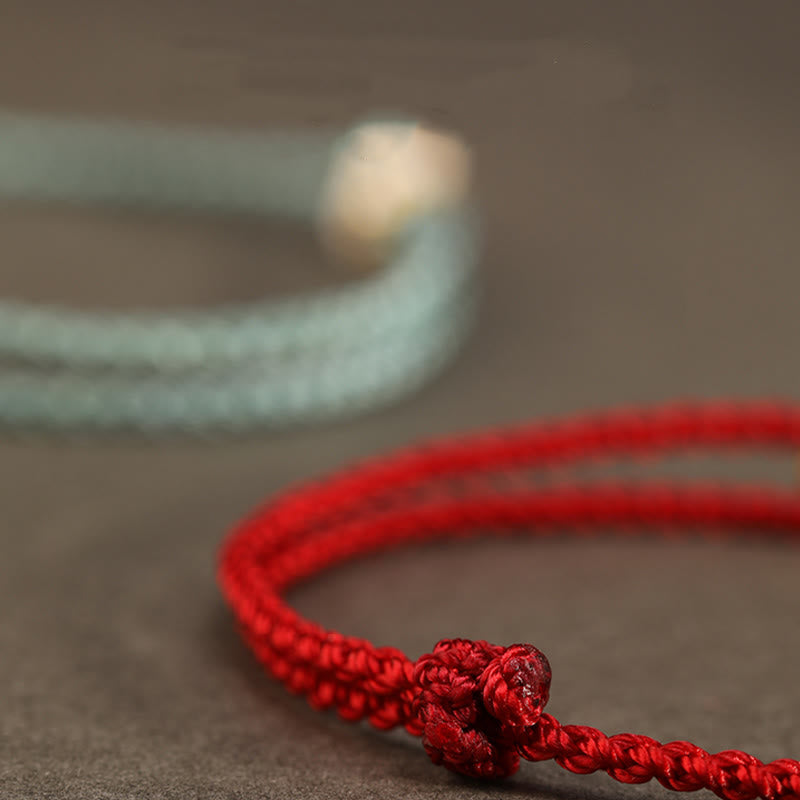 Bracelet porte-bonheur fait main en or 999 Buddha Stones Année du serpent Nœud éternel sans fin Infini