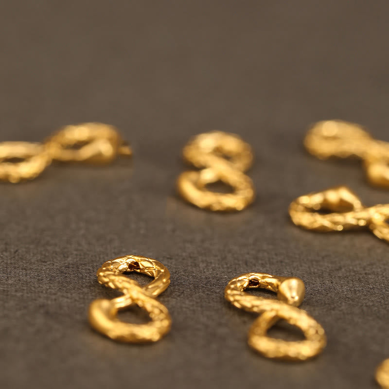 Bracelet porte-bonheur fait main en or 999 Buddha Stones Année du serpent Nœud éternel sans fin Infini - image 20