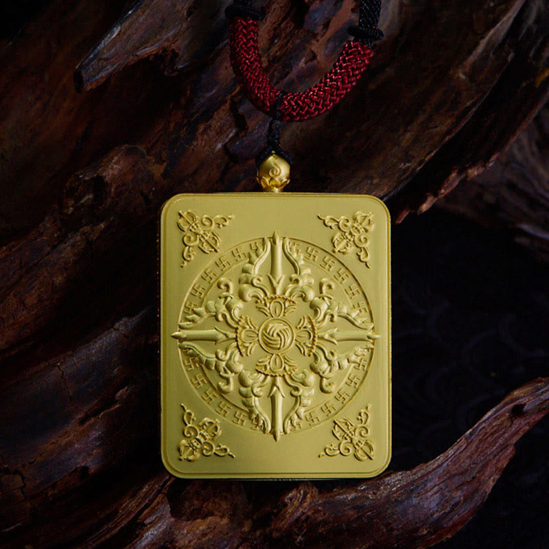 Collier pendentif en Buddha Stones tibétain Zakiram à neuf queues, dieu de la richesse, peint en jaune, Thangka, espoir