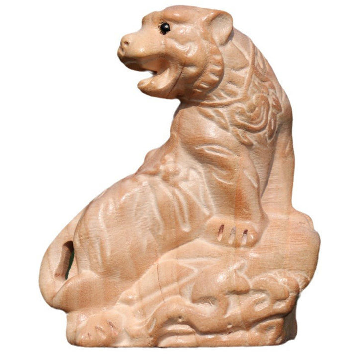 Buddha Stones Année du serpent Caractère du zodiaque chinois Fu Statue en bois de pêche Décoration de la maison