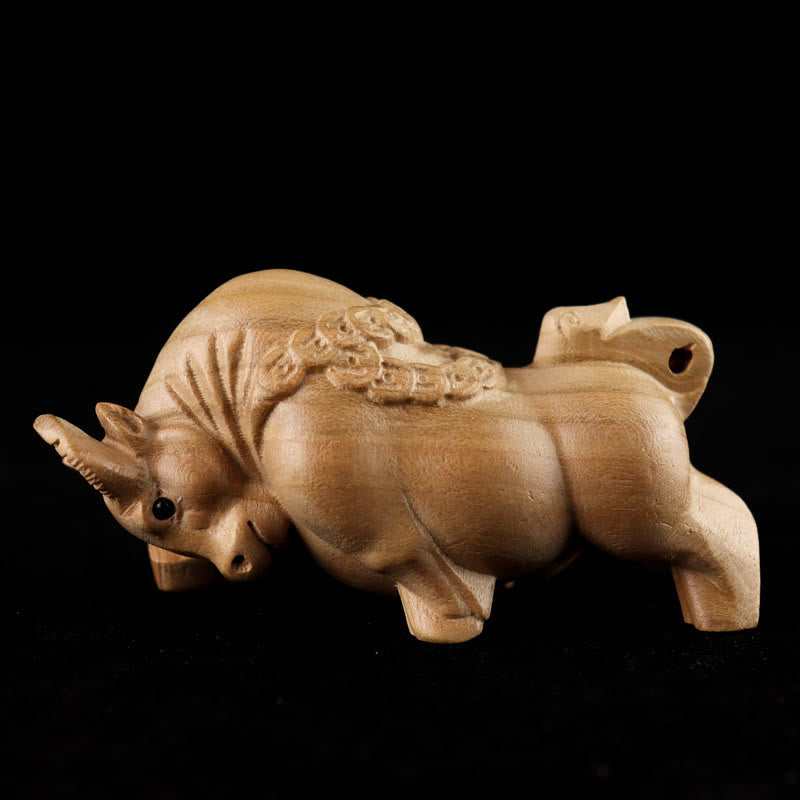 Buddha Stones Année du serpent Caractère du zodiaque chinois Fu Statue en bois de pêche Décoration de la maison - image 11