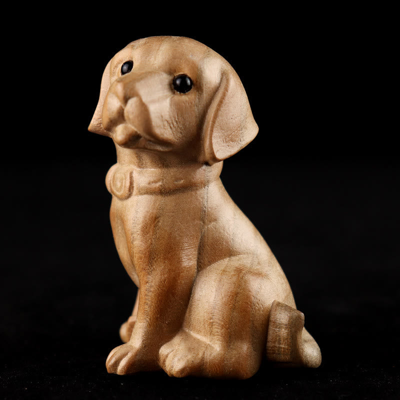 Buddha Stones Année du serpent Caractère du zodiaque chinois Fu Statue en bois de pêche Décoration de la maison - Chien - Hauteur 11,5 cm - image 28