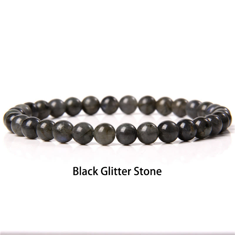 Buddha Stones 6 mm Diverses pierres Cristal Noir Paillettes Pierres Oeil de Tigre Rouge Bracelet de Protection