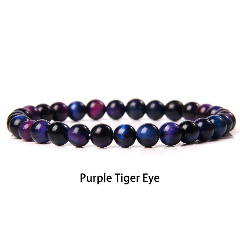 Buddha Stones 6 mm Diverses pierres Cristal Noir Paillettes Pierres Oeil de Tigre Rouge Bracelet de Protection